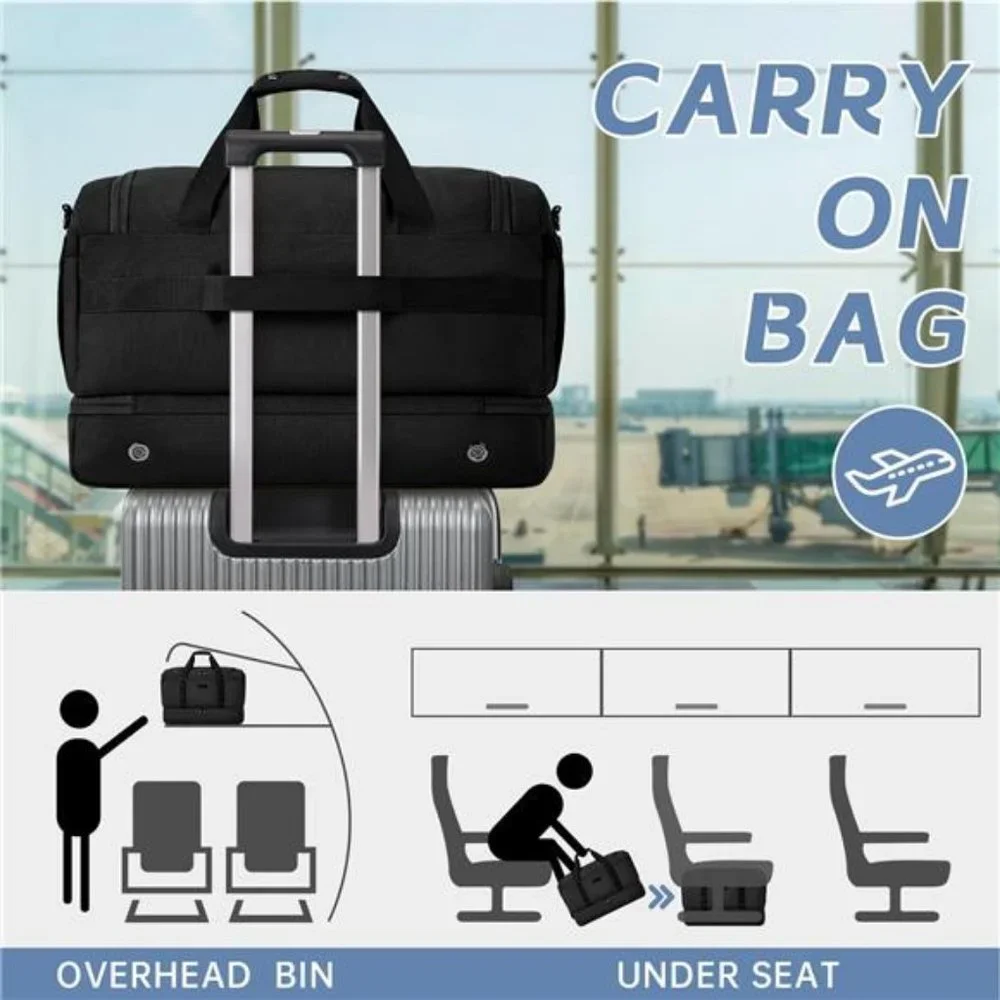 Gym Bag for Men Women, Large Travel Duffle Bag with Shoe Compartment, NEW - Picture 2 of 14